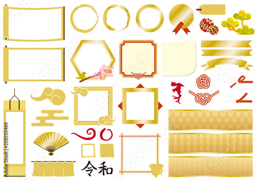 金の和柄フレームセット