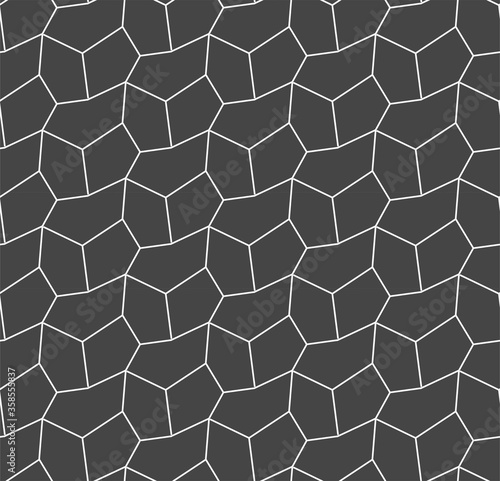Continuous Simple Graphic Hex Background Texture. Repeat Classic Vector Rhombus Lattice Pattern. Seamless Minimal Cell Backdrop © Free Ukraine&Belarus