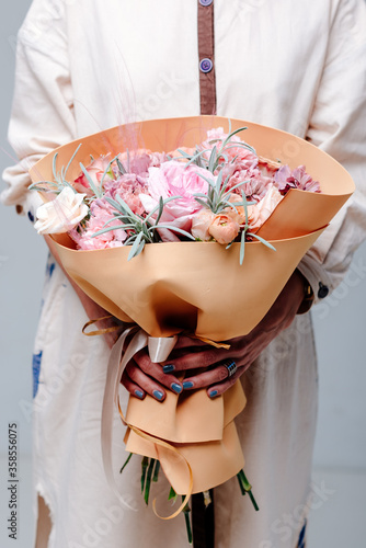 Bouquet of flowers in foamiran package