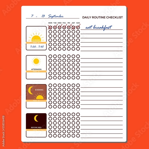 daily routine checklist