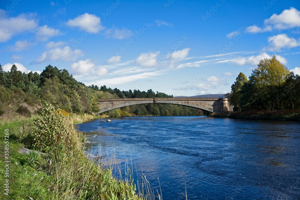 Bridge over the River Spey at Grantown-on-Spey in Morayshire Scotland