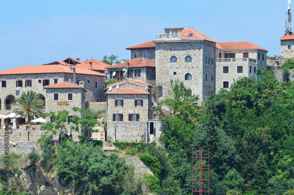 Upper town and old fortress in Ulcinj in summer, Montenegro