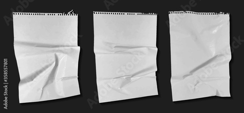 White bad glued paper realistic