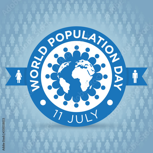World population day, 11 July. Vector illustration, banner or poster