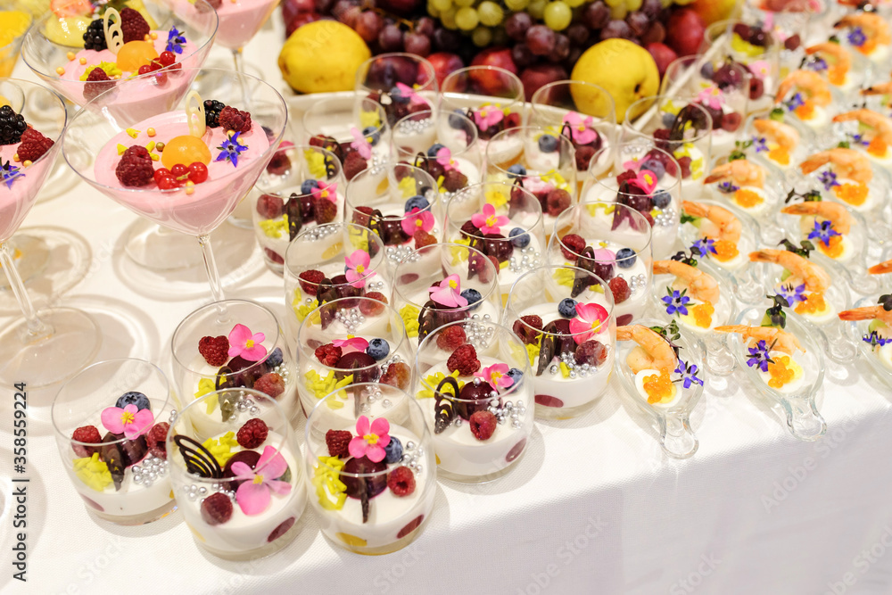 wedding reception table snacks bar