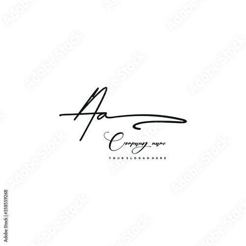 AA initials signature logo. Handwriting logo vector templates. Hand drawn Calligraphy lettering Vector illustration.