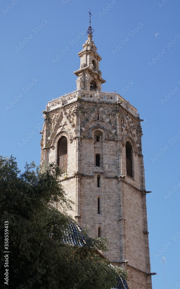 Miguelete tower, Saint Mary's Cathedral or Valencia Cathedral, Valencia, Spain.