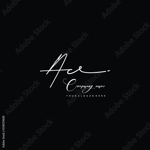 AC initials signature logo. Handwriting logo vector templates. Hand drawn Calligraphy lettering Vector illustration.