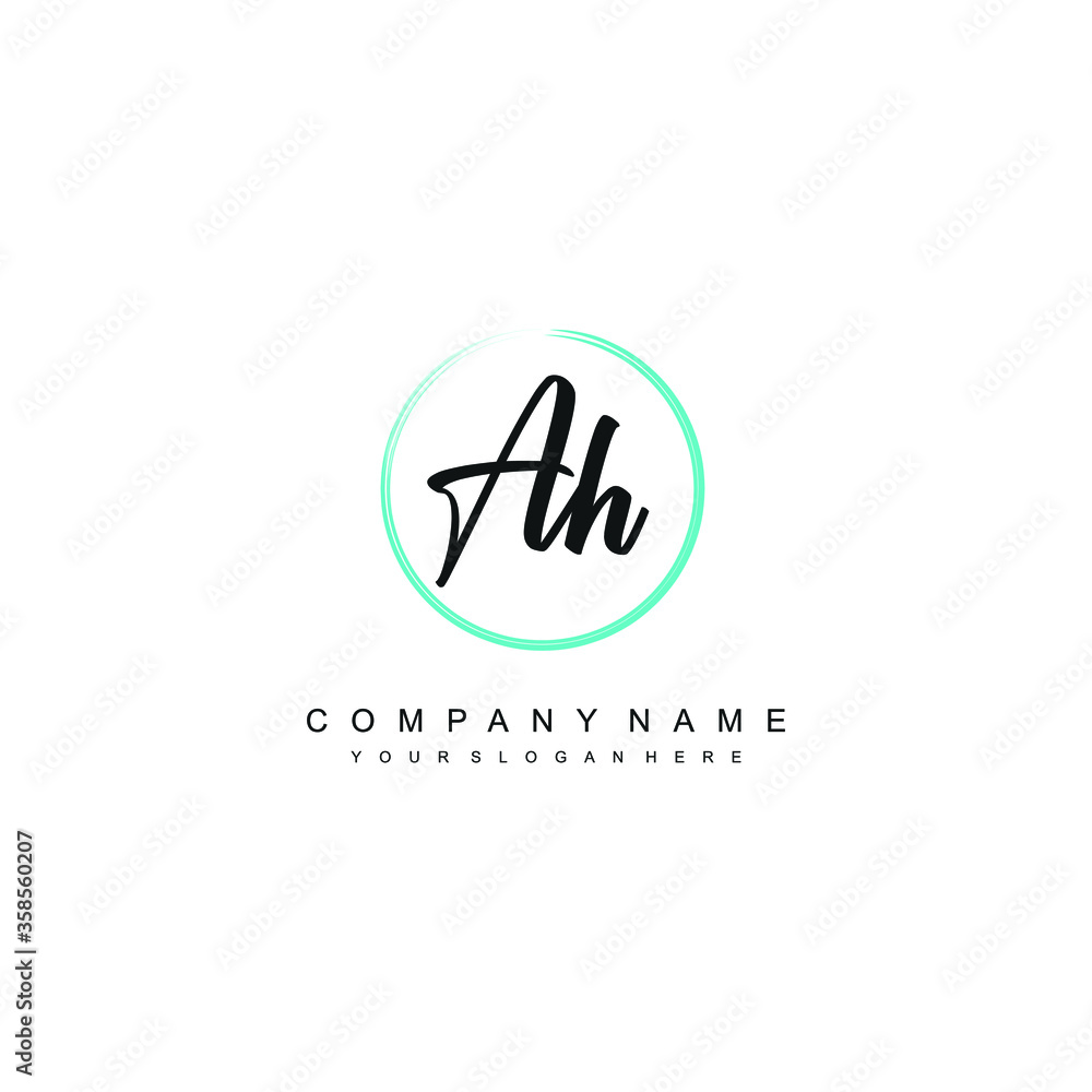 AH initials signature logo. Handwriting logo vector templates. Hand drawn Calligraphy lettering Vector illustration. AH initials signature logo. Handwriting logo vector templates. Hand drawn Calligraphy lettering Vector illustration.