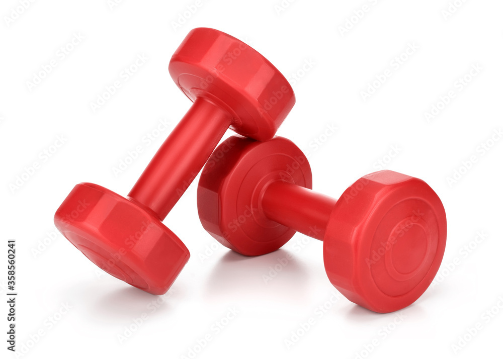 Dumbbells isolated on white background. Dumbbells isolated on white background.