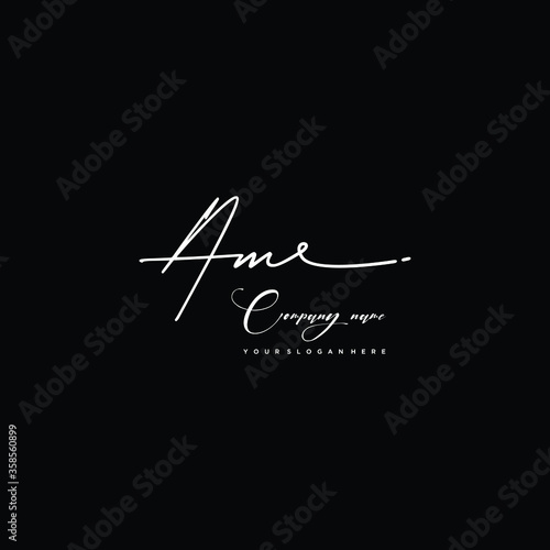 AM initials signature logo. Handwriting logo vector templates. Hand drawn Calligraphy lettering Vector illustration.
