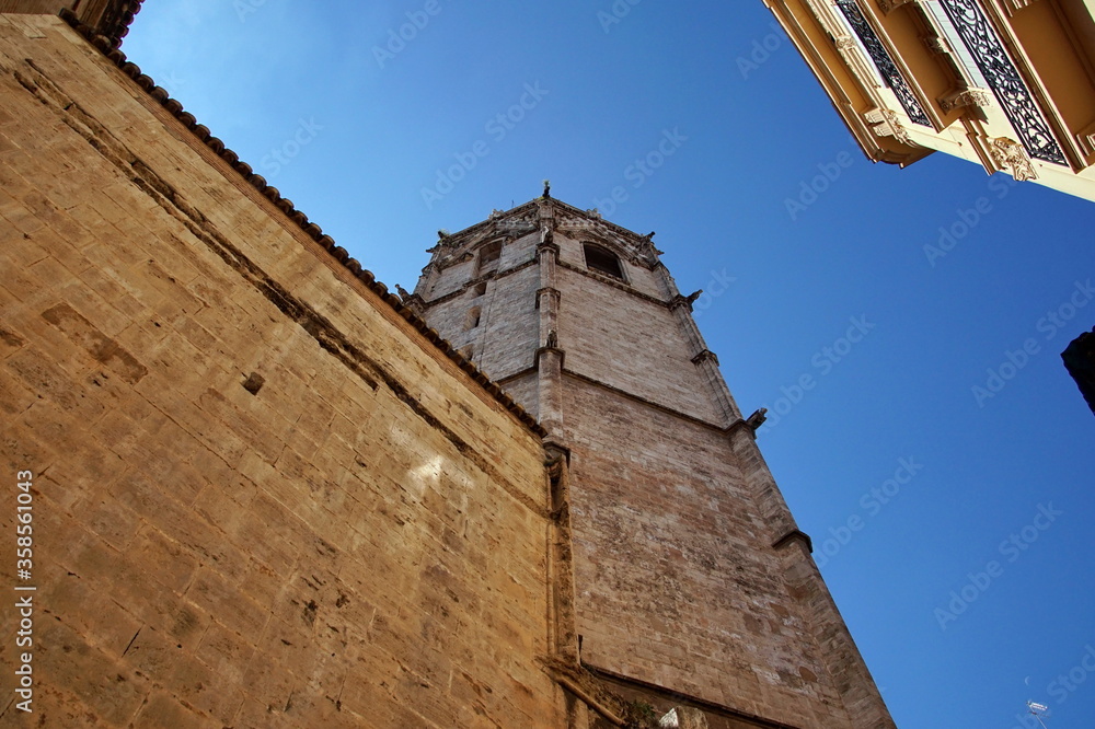 The belfry, known as Micalet, of the Saint Mary's Cathedral or Valencia Cathedral in Valencia, Spain