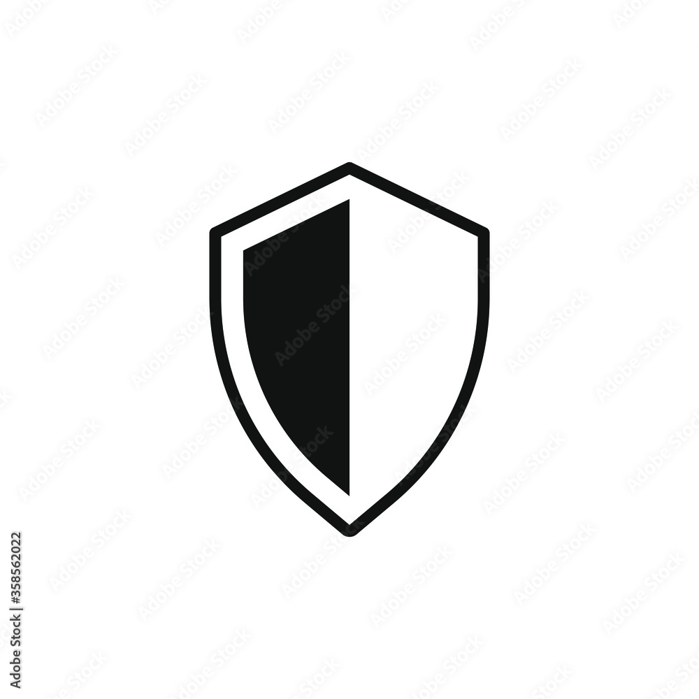 Shield icon with outline style design