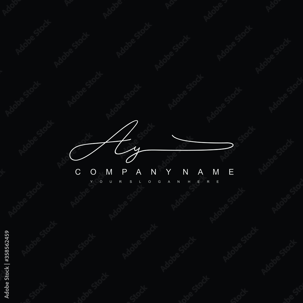 AY initials signature logo. Handwriting logo vector templates. Hand ...
