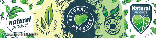 Set of vector icons for natural products