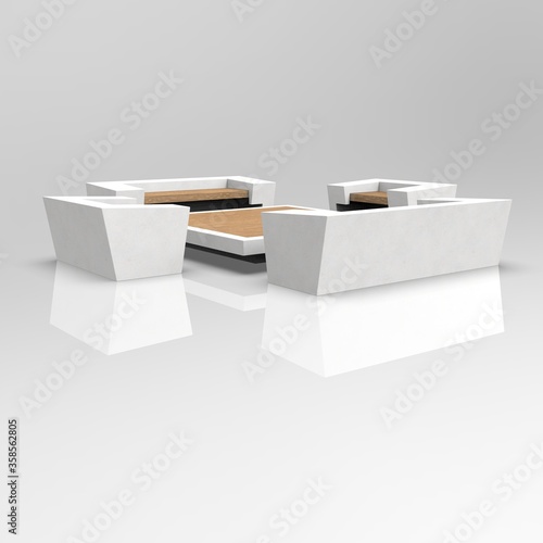 3d image of Bench krion from porcelanosa 00003