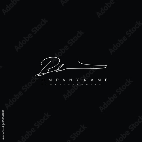 BB initials signature logo. Handwriting logo vector templates. Hand drawn Calligraphy lettering Vector illustration.
