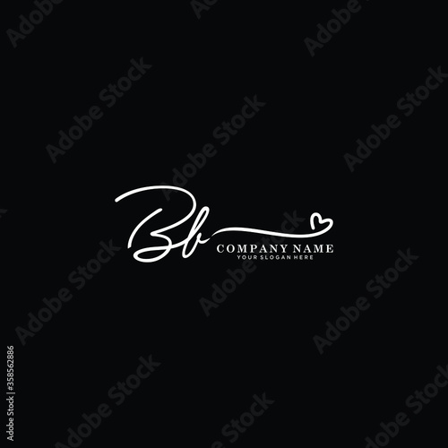 BB initials signature logo. Handwriting logo vector templates. Hand drawn Calligraphy lettering Vector illustration.