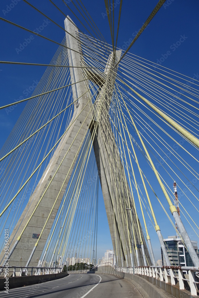 Sao Paulo/Brazil: cable-stayed bridge, cityscape. 'ponte estaiada' Sao Paulo/Brazil: cable-stayed bridge, cityscape. 'ponte estaiada'