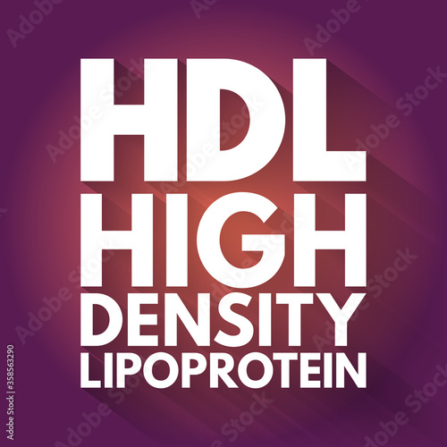 HDL - High-density lipoprotein acronym, medical concept background