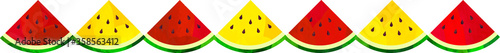 スイカのカットイラスト、ライン、watermelon、vector、illustration