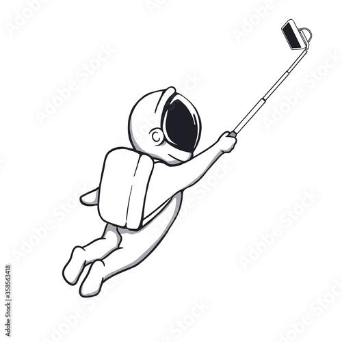 Astronaut makes selfie