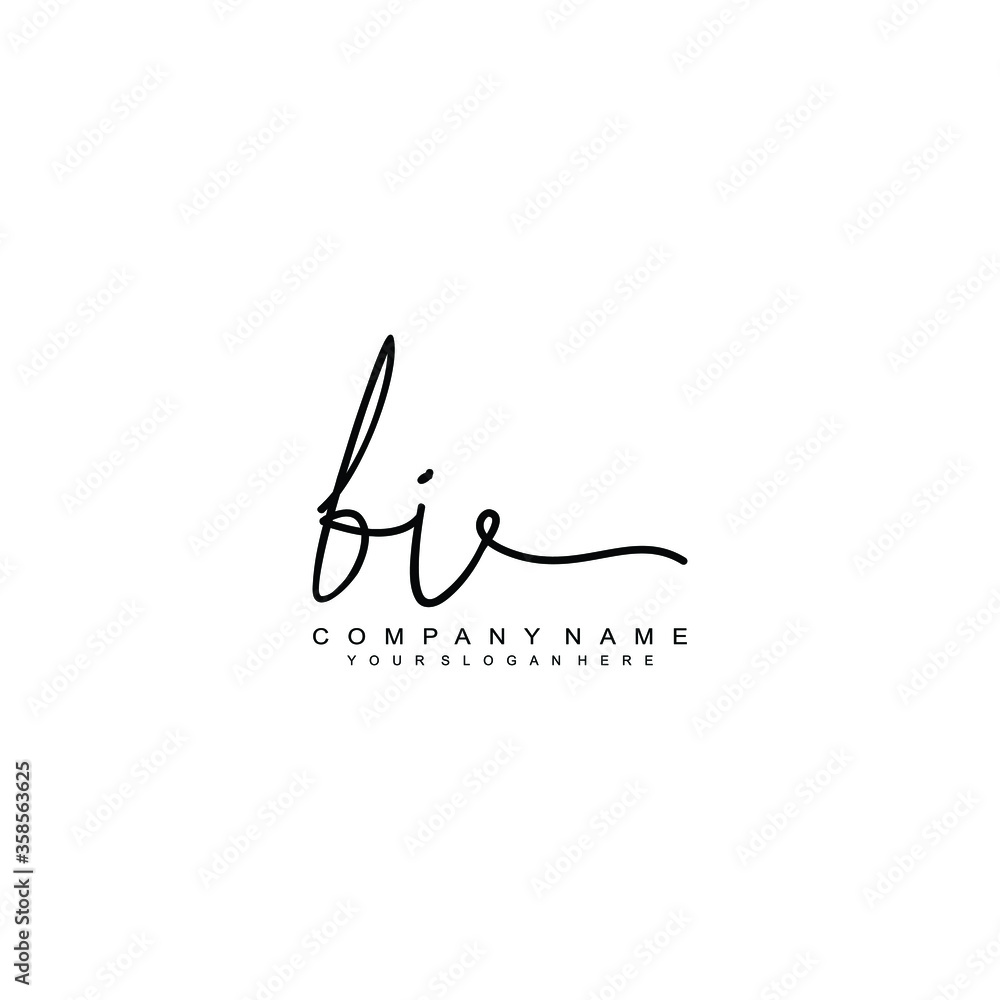BI initials signature logo. Handwriting logo vector templates. Hand drawn Calligraphy lettering Vector illustration. BI initials signature logo. Handwriting logo vector templates. Hand drawn Calligraphy lettering Vector illustration.