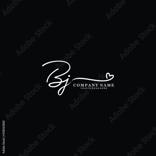 BJ initials signature logo. Handwriting logo vector templates. Hand drawn Calligraphy lettering Vector illustration.