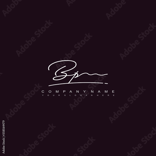 BP initials signature logo. Handwriting logo vector templates. Hand drawn Calligraphy lettering Vector illustration.