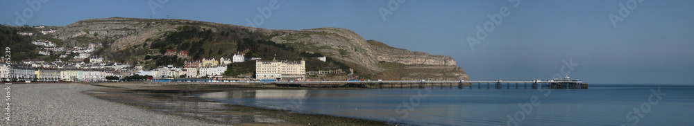 Panorama of Llandudno Pier the longest pier in Wales, United Kingdom, Great Britain