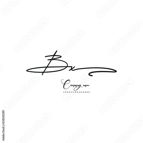 BX initials signature logo. Handwriting logo vector templates. Hand drawn Calligraphy lettering Vector illustration.