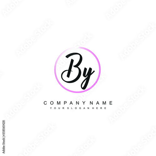 BY initials signature logo. Handwriting logo vector templates. Hand drawn Calligraphy lettering Vector illustration.