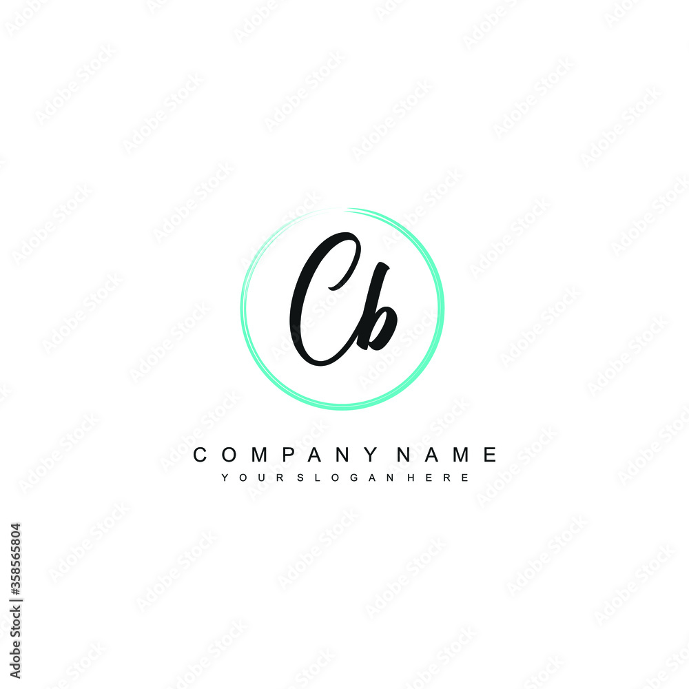 CB initials signature logo. Handwriting logo vector templates. Hand drawn Calligraphy lettering Vector illustration.