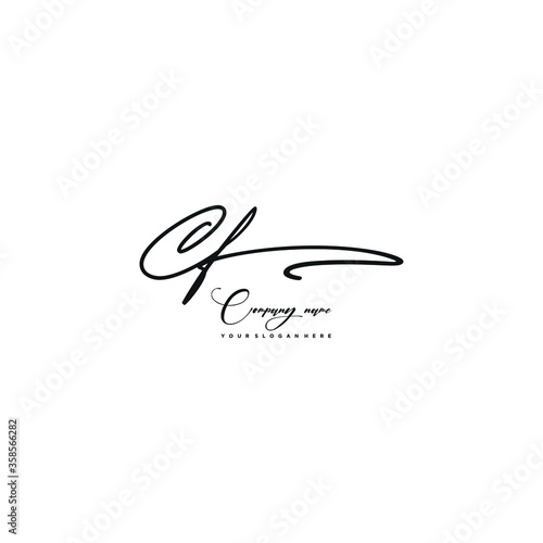 CF initials signature logo. Handwriting logo vector templates. Hand drawn Calligraphy lettering Vector illustration.