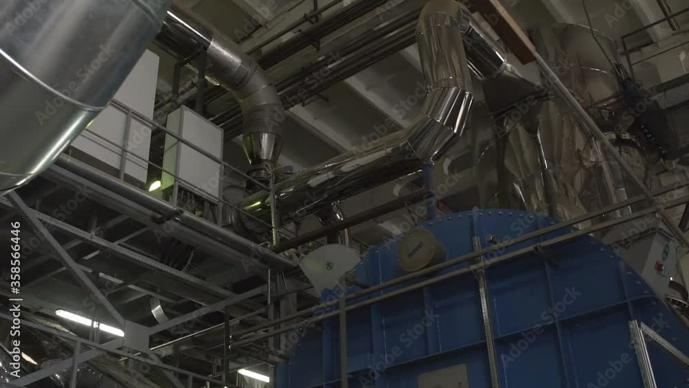 Closeup up view of a automated, modern factory. Closeup up view of a automated, modern factory.