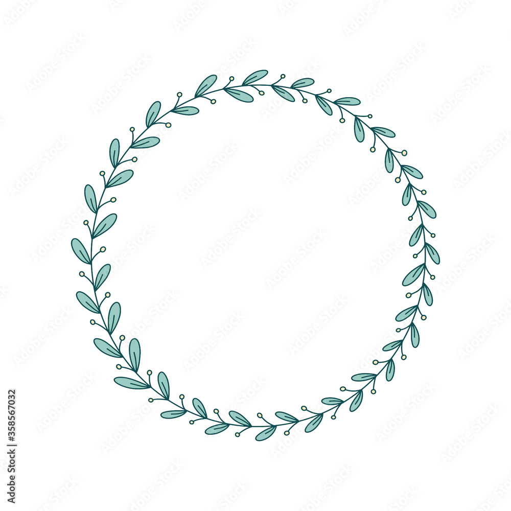 Colored circular laurel foliage and wreath. Design element for invitations, quotes, greeting cards, blogs and more. Colored circular laurel foliage and wreath. Design element for invitations, quotes, greeting cards, blogs and more.