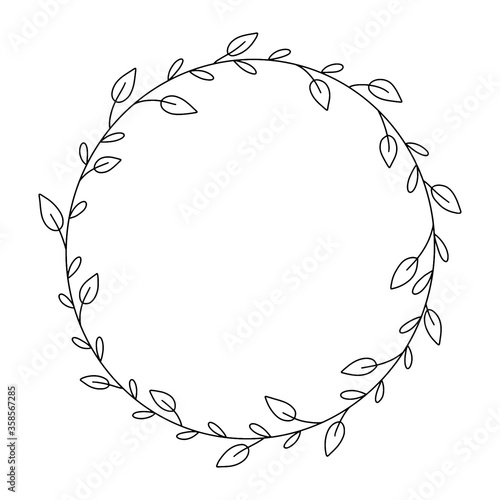 Colored circular laurel foliage and wreath. Design element for invitations, quotes, greeting cards, blogs and more.