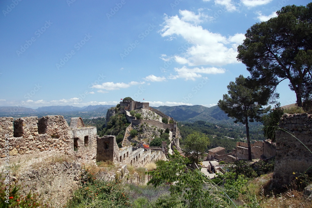 Panoramic view of Xativa Castle, Valencia, Spain Panoramic view of Xativa Castle, Valencia, Spain