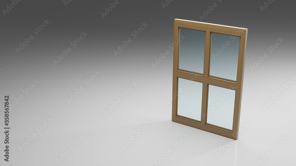 3d window illustration on white background 3d window illustration on white background