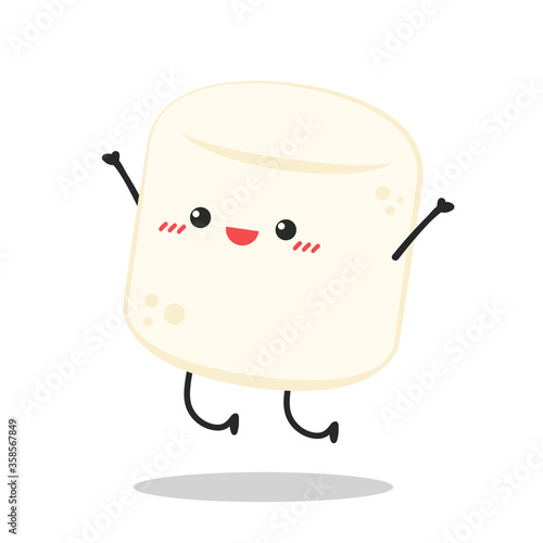 Marshmallow cartoon. marshmallow character design. Marshmallow vector.