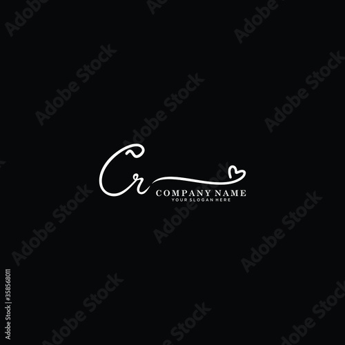 CR initials signature logo. Handwriting logo vector templates. Hand drawn Calligraphy lettering Vector illustration.
