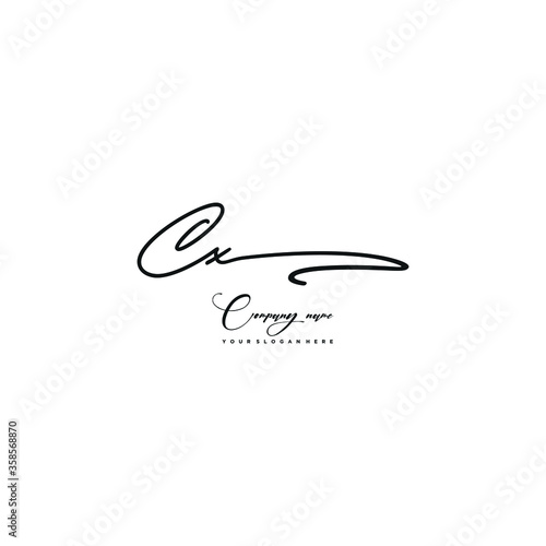 CX initials signature logo. Handwriting logo vector templates. Hand drawn Calligraphy lettering Vector illustration. 