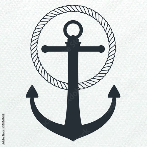 Anchor vector logo icon Nautical maritime sea ocean boat illustration symbol