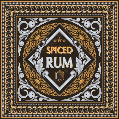 Rum - ornate vintage decorative label