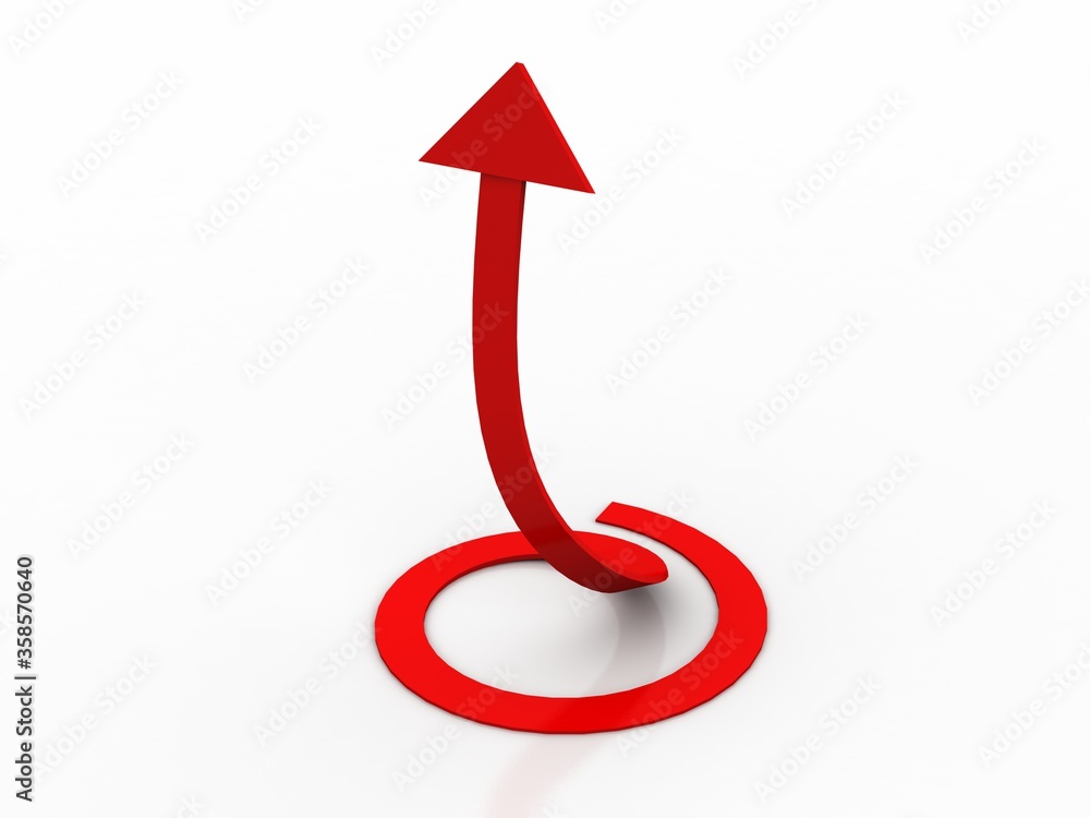 Rising colorful arrow . 3D illustration Rising colorful arrow . 3D illustration