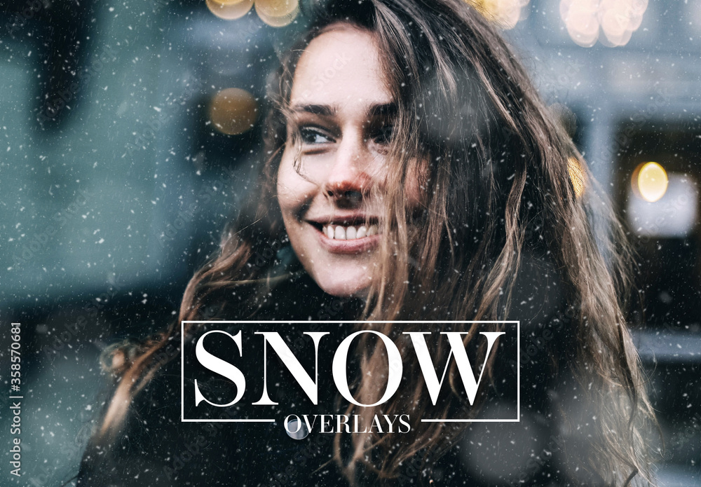 Snow Effect Mockup Stock Template Adobe Stock