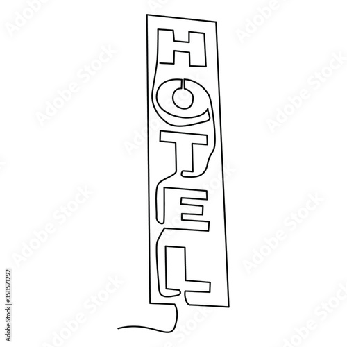 one line continuous drawing hotel vertical signage symbol