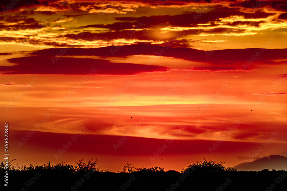 It's Beautiful sunset at the Erindi Private Game Reserve, Namibia
