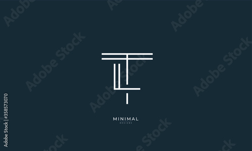 Alphabet letter icon logo TL or LT