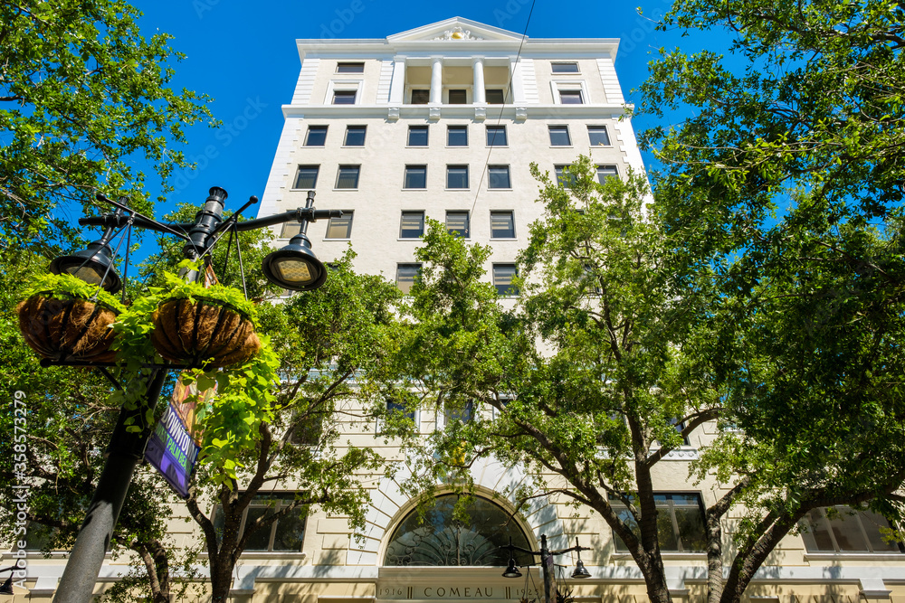 Cityscape view of the the popular West Palm Beach downtown district